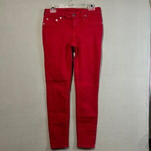 True‎ Religion World Tour Skinny Red Jeans Womens Size 28 Denim Pants